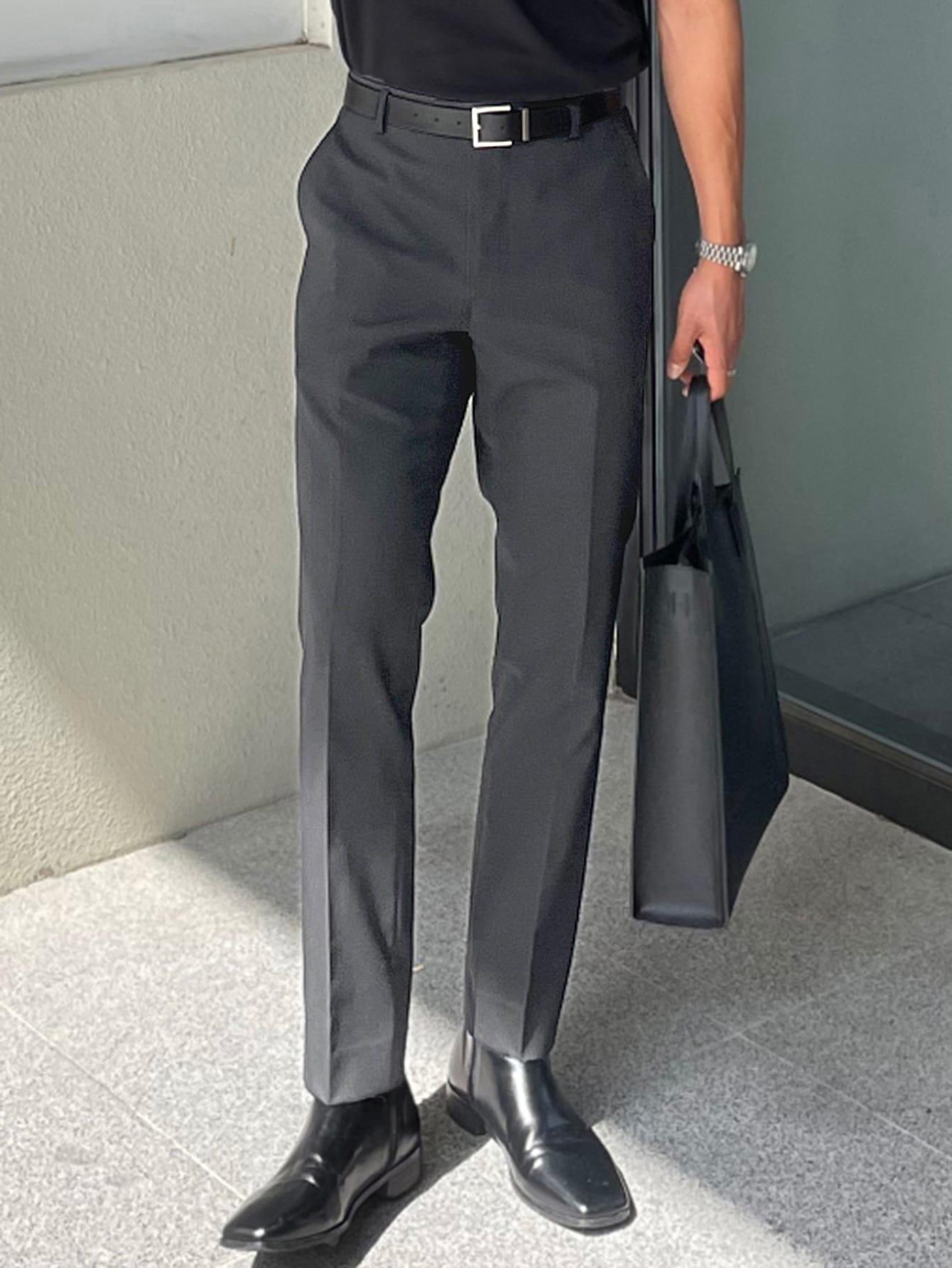 Mbfashionwear Men's Slant Pocket Suit Pants: Sleek and Stylish without the Belt - Mbfashionwear